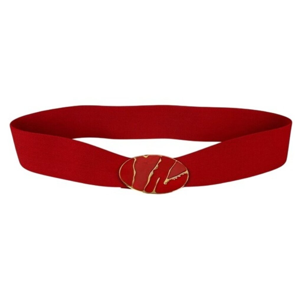 Vintage 80s 90s Red & Gold Shaping Belt